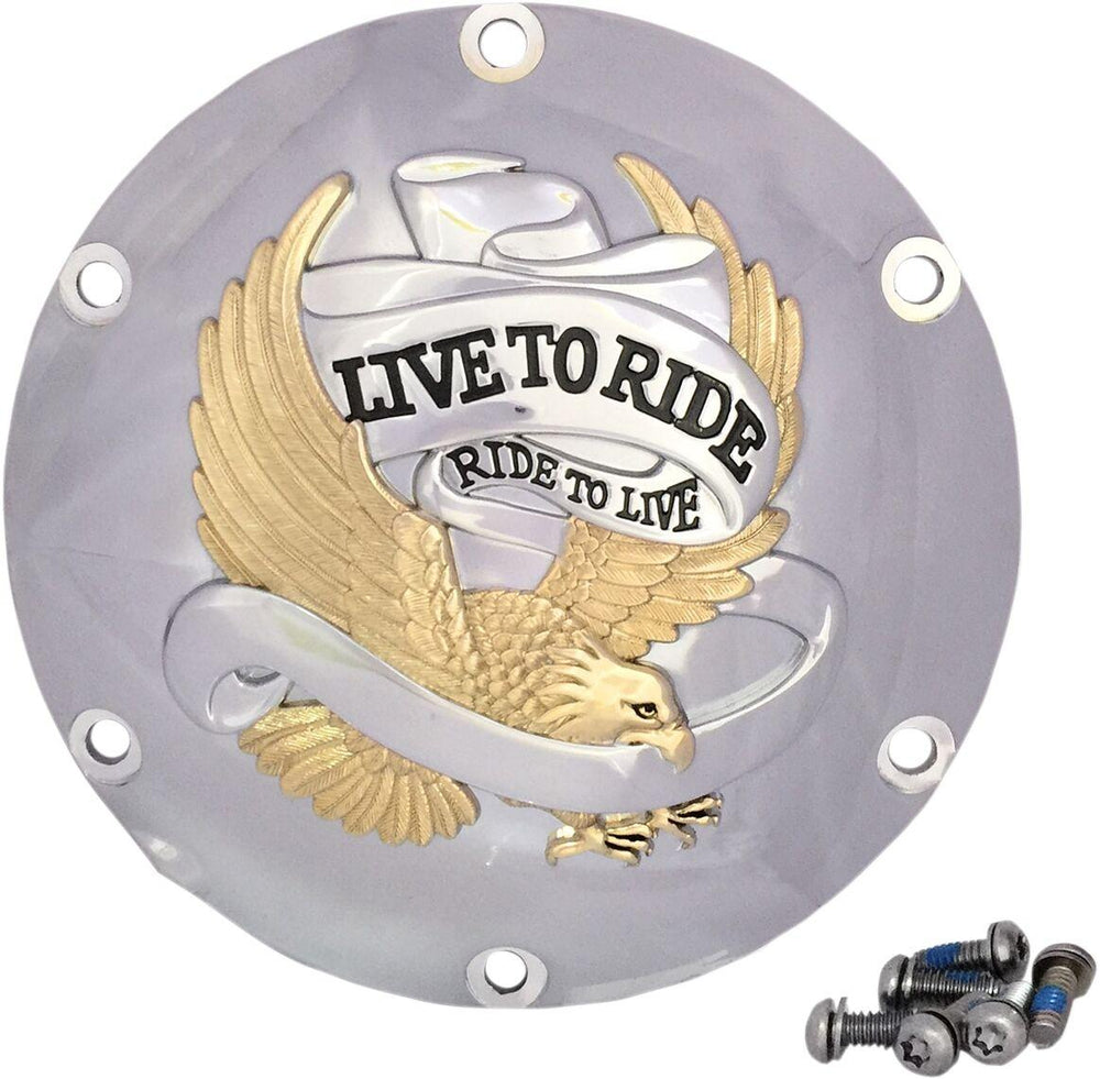 Drag Specialties Live To Ride Derby Cover For Harley Davidson XL 1200 C 2004-2020 - Gold