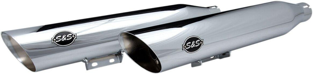S&S Cycle Slash Cut Race  Silencers For Harley Davidson FLDE 1750 2018-2020 - Chrome