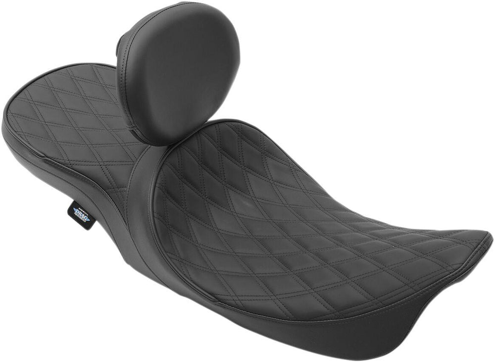 Drag Specialties Low Profile Double Diamond Touring Seat For Harley Davidson FLHR 1340 1997-1998 - Black