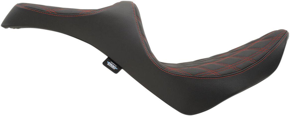 Drag Specialties Predator III Double Diamond Seat For Harley Davidson FLDE 1750 2018-2020 - Black Red