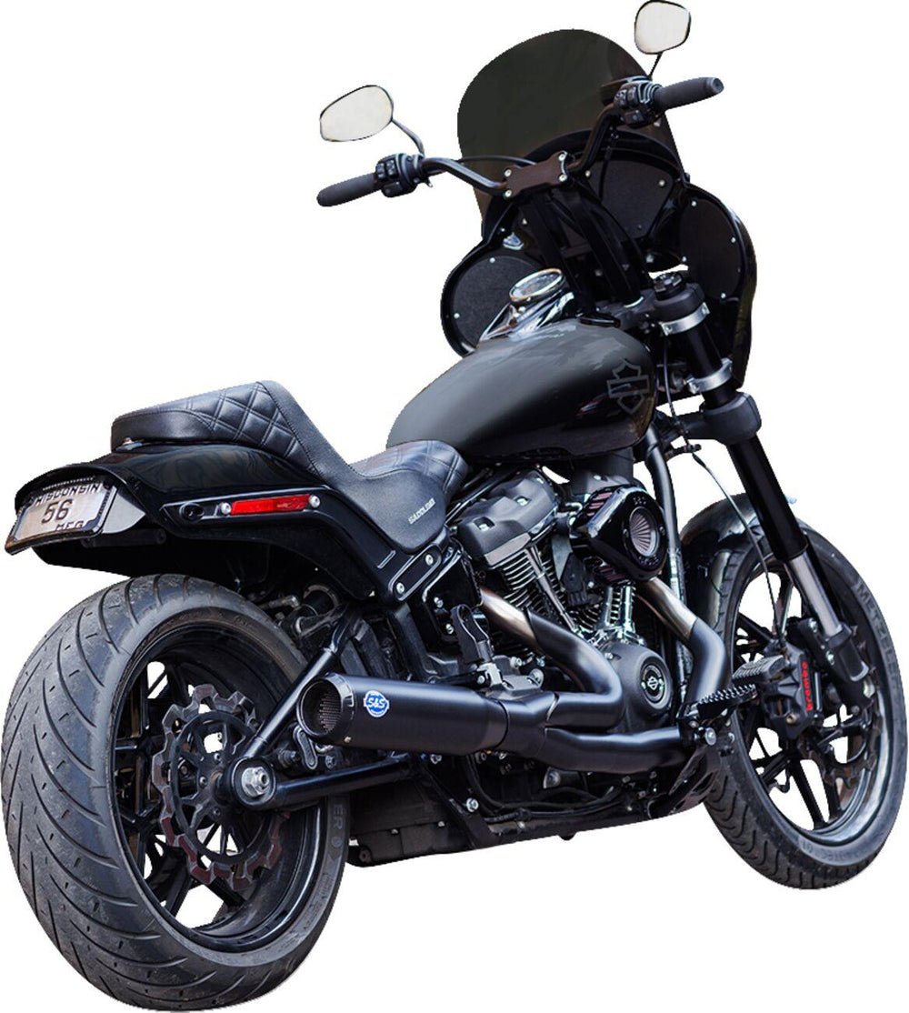 S&S Cycle 2 Into 1 Qualifier Exhaust System For Harley Davidson FLDE 1750 2018-2020 - Guardian Black