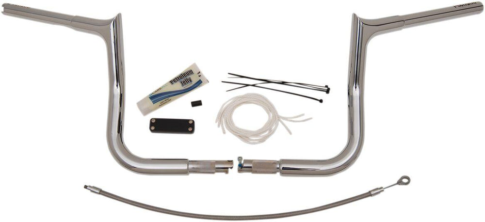 Fat Baggers Inc. 1-1 4" EZ Install Pointed Top Handlebar Kit For Harley Davidson FLHT 1584 2008 25.5 cm (10") - Chrome