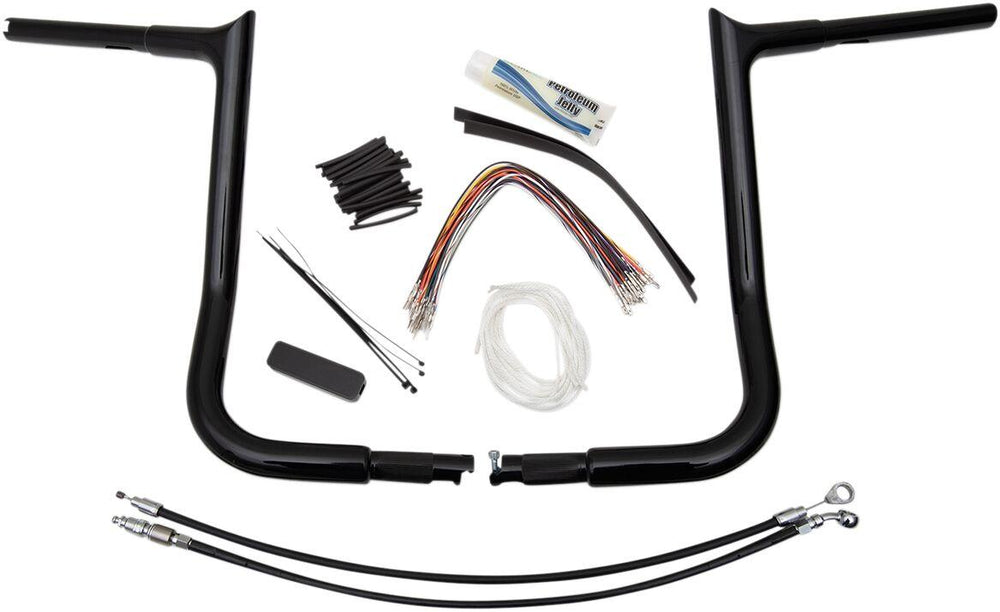 Fat Baggers Inc. 1-1 4" EZ Install Pointed Top Handlebar Kit For Harley Davidson FLHT 1584 2008 35.5 cm (14") - Black