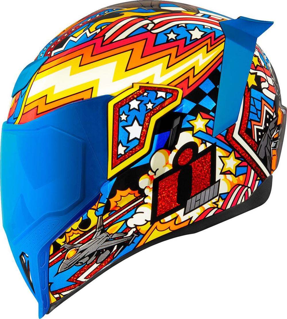 Icon Unisex Airflite Flyboy Helmet - Blue