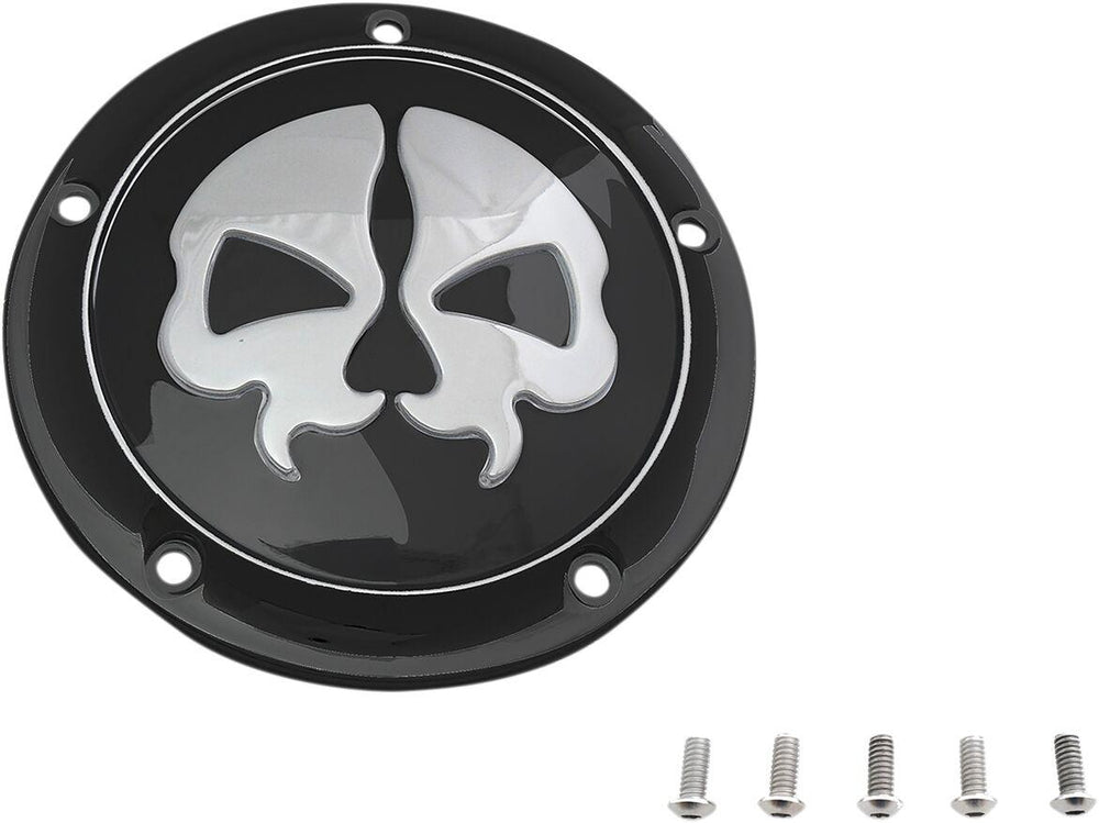 Drag Specialties Split Skull Derby Cover For Harley Davidson FLD 1690 2012-2013 - Black Chrome