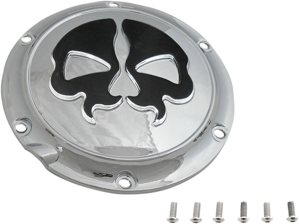 Drag Specialties Split Skull Derby Cover For Harley Davidson XL 1200 C 2004-2020 - Black Chrome