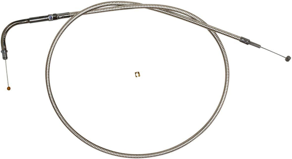 Magnum Shielding Polished Braided Throttle Idle Cable For Harley Davidson FLD 1690 2012-2013 104 cm (41") - Silver