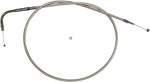 Magnum Shielding Polished Braided Throttle Idle Cable For Harley Davidson FLD 1690 2012-2013 104 cm (41") - Silver