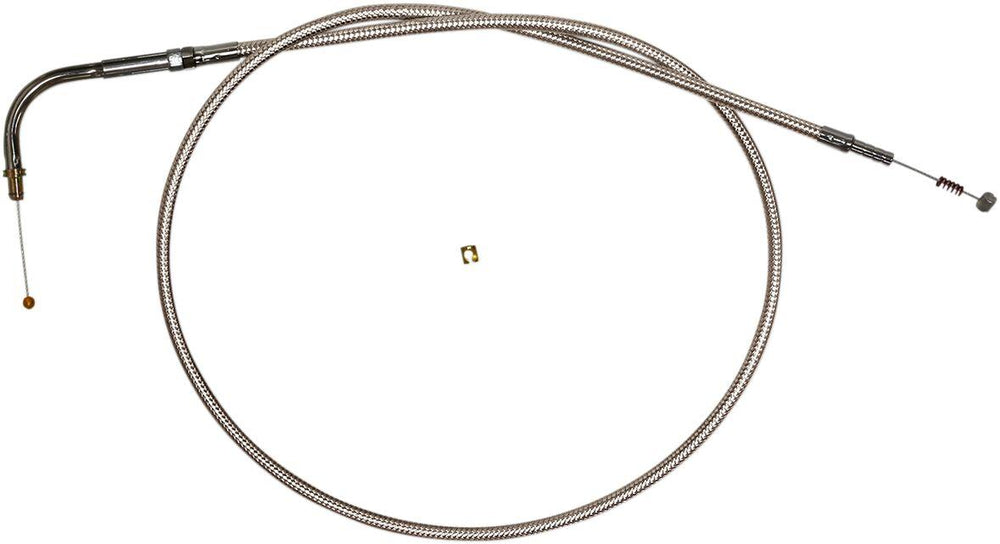 Magnum Shielding Polished Braided Throttle Idle Cable For Harley Davidson FLD 1690 2012-2013 108 cm (42-1 2") - Silver