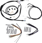 Burly Cable Line Kit for Ape Hanger Handlebars For Harley Davidson FXST 1450 2000-2003 35.5cm (14") - Black