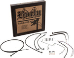 Burly Cable Line Kit for Ape Hanger Handlebars For Harley Davidson FLHR 1750 2017-2020 40.5cm (16") - Black Silver