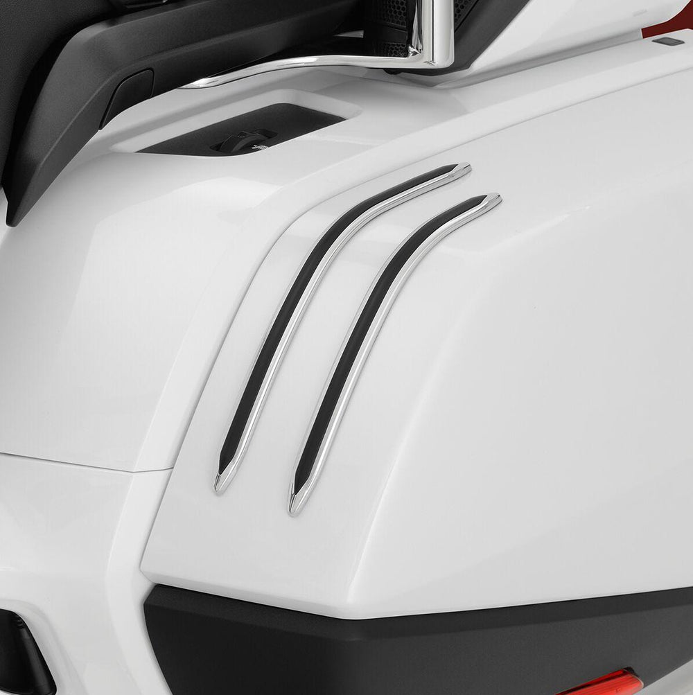 Show Chrome Saddlebag Scuff Strips For Honda GL 1800 2018-2023 - Black/Silver