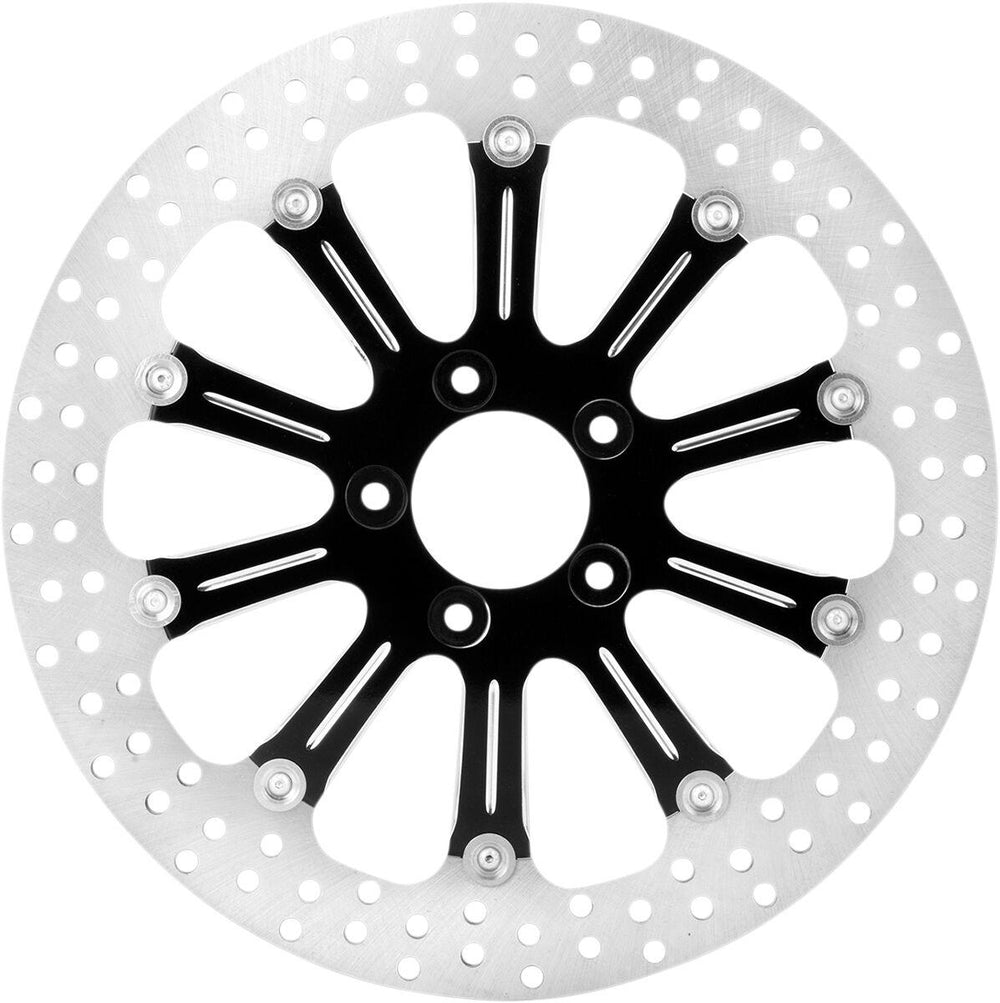 Performance Machine Two Piece Brake Disc For Harley Davidson FLD 1690 2012-2013 Front 13" - Black Silver