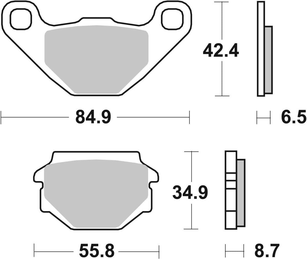 SBS HF Street Ceramic Organic Rear Brake Pads For Kymco Agility City 125 2011-2017