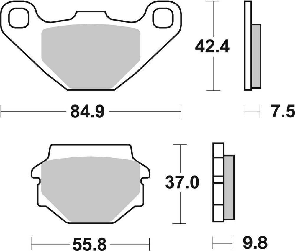SBS HF Street Ceramic Organic Rear Brake Pads For Peugeot Django 125 2015-2016