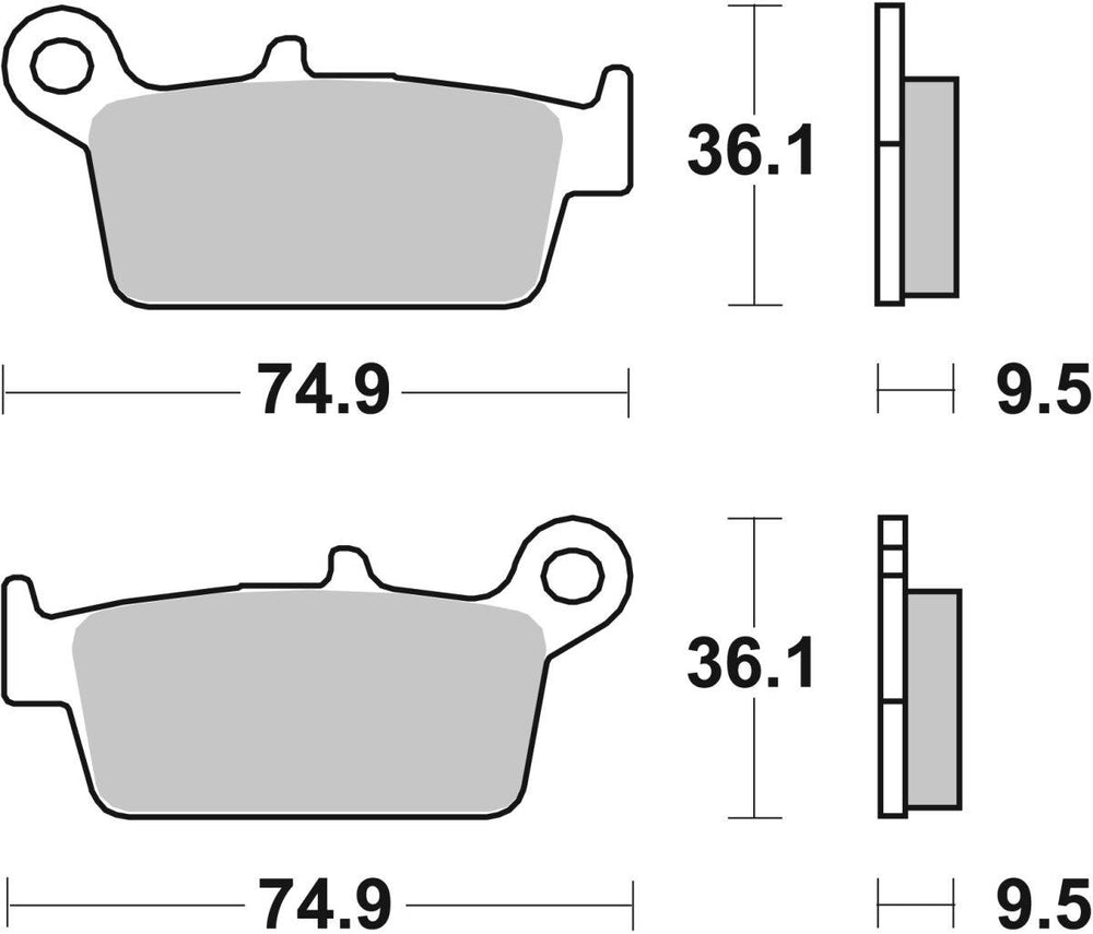 SBS HF Street Ceramic Organic Rear Brake Pads For HM Moto CRE 50 2006-2013