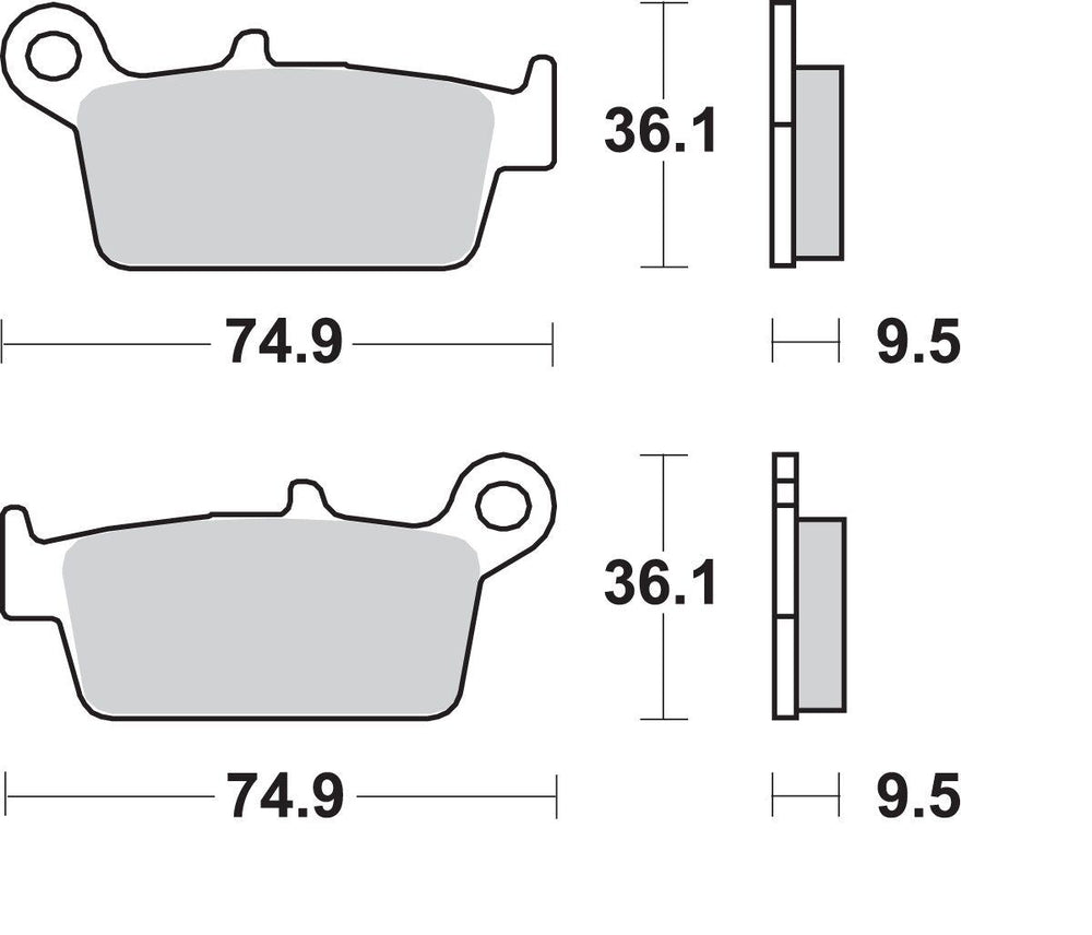 SBS SI Sintered Rear Brake Pads For Honda CR125 1987-2001