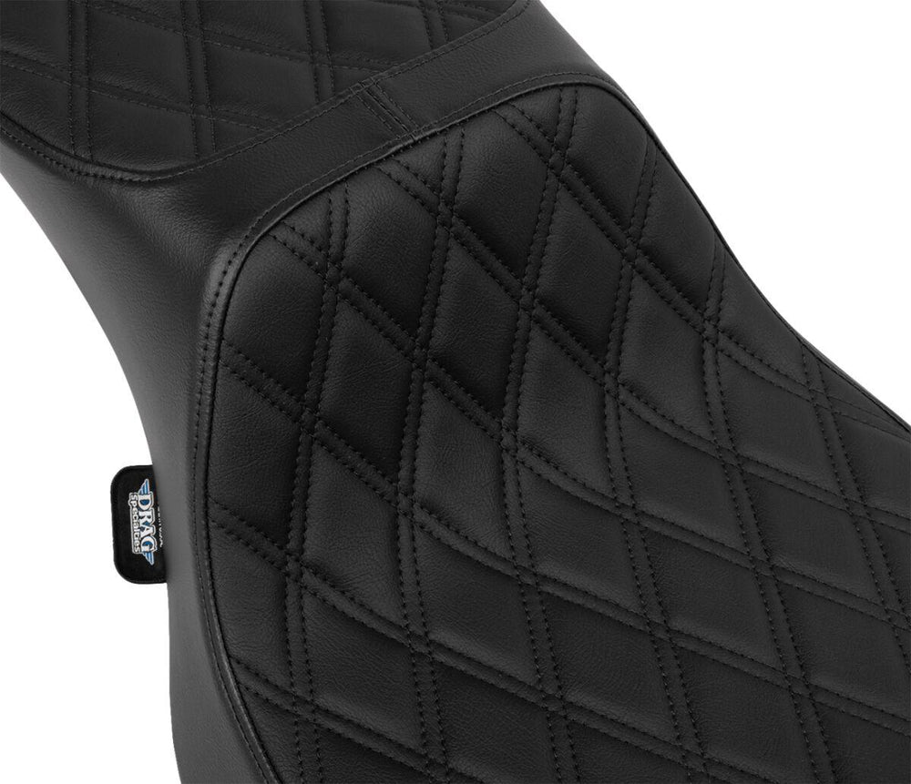 Drag Specialties Performance Predator 2 Up Seat with Extended Reach For Harley Davidson FLHX 1923 ABS 2024-2026 Double Diamond - Black