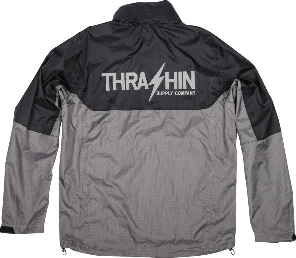 Thrashin Supply Co Mission Waterproof Rain Jacket - Black Grey