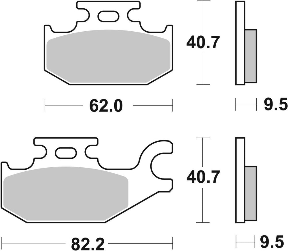 SBS HF Street Ceramic Organic Rear Brake Pads For Benelli Caffenero 250 2008-2014