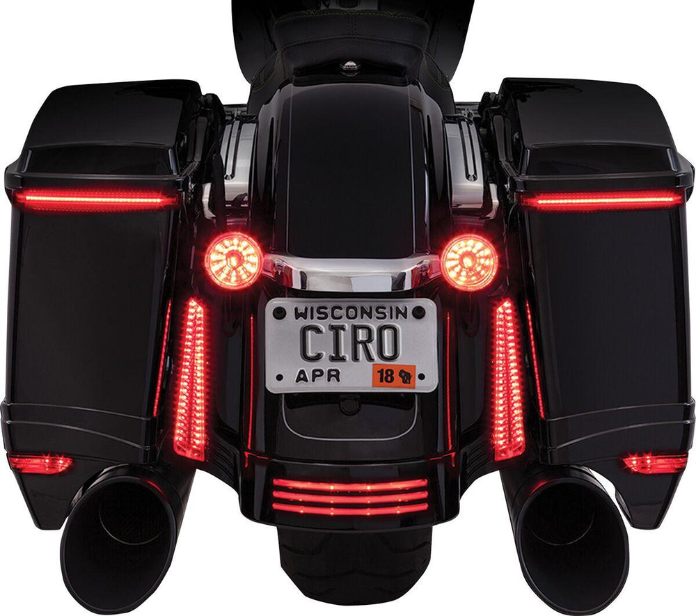 Ciro Bag Blades Accent Lights For Harley Davidson FLHR 1340 1997-1998 Smoke