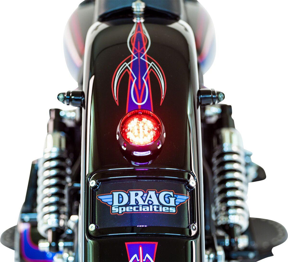 Drag Specialties Custom Bobber Led Taillight & License Plate Mount Rear Red - Black