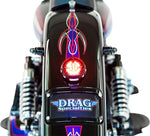 Drag Specialties Custom Bobber Led Taillight & License Plate Mount Rear Red - Black