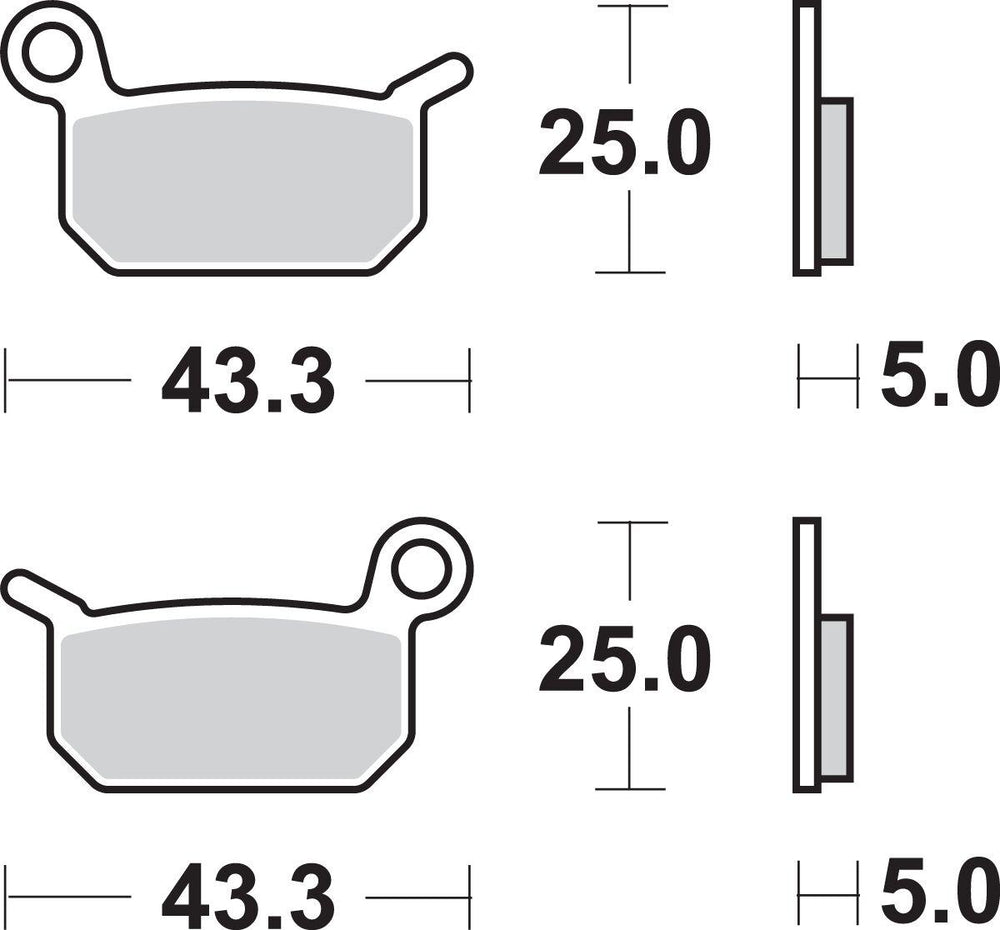 SBS SI Sintered Rear Brake Pads For Cobra Moto CX 50 JR 2007-2013