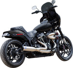 S&S Cycle 2 Into 1 Qualifier Exhaust System For Harley Davidson FLDE 1750 2018-2020 - Brushed
