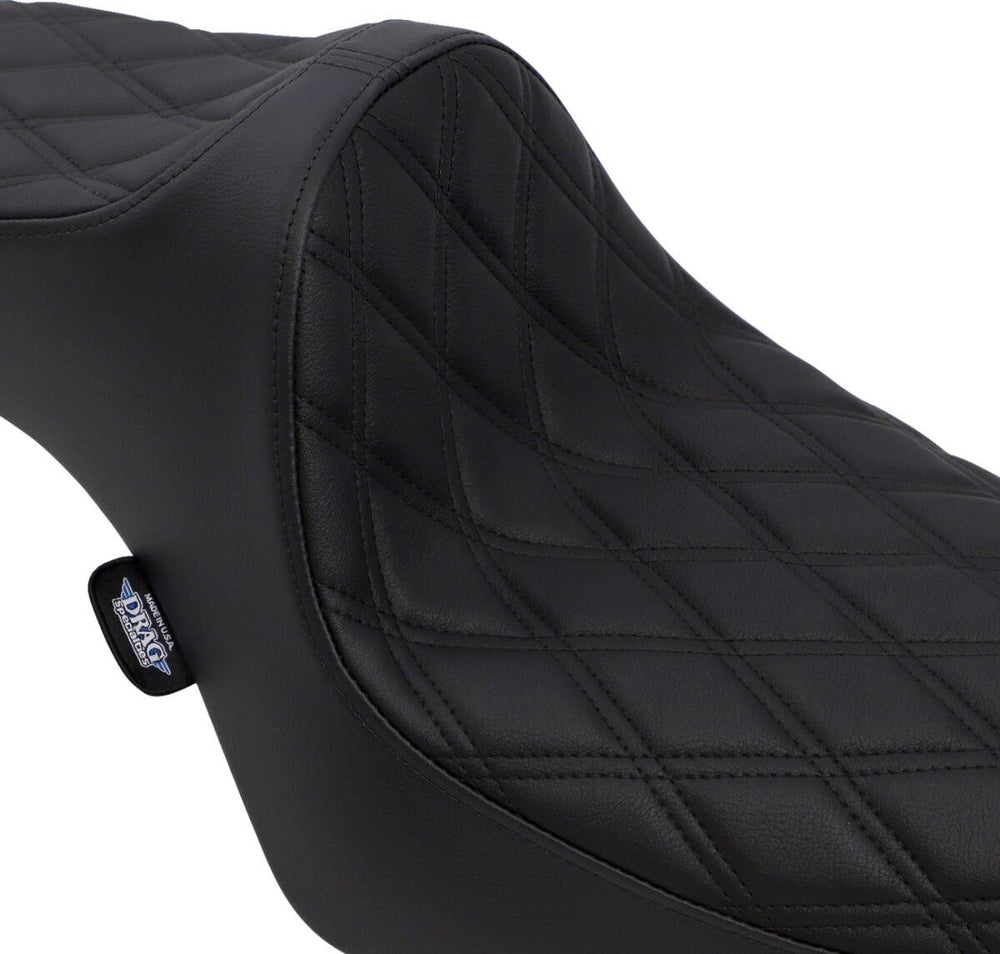 Drag Specialties Predator III Seat For Harley Davidson XL 1200 C 1996-2003 Black Stitching Double Diamond - Black