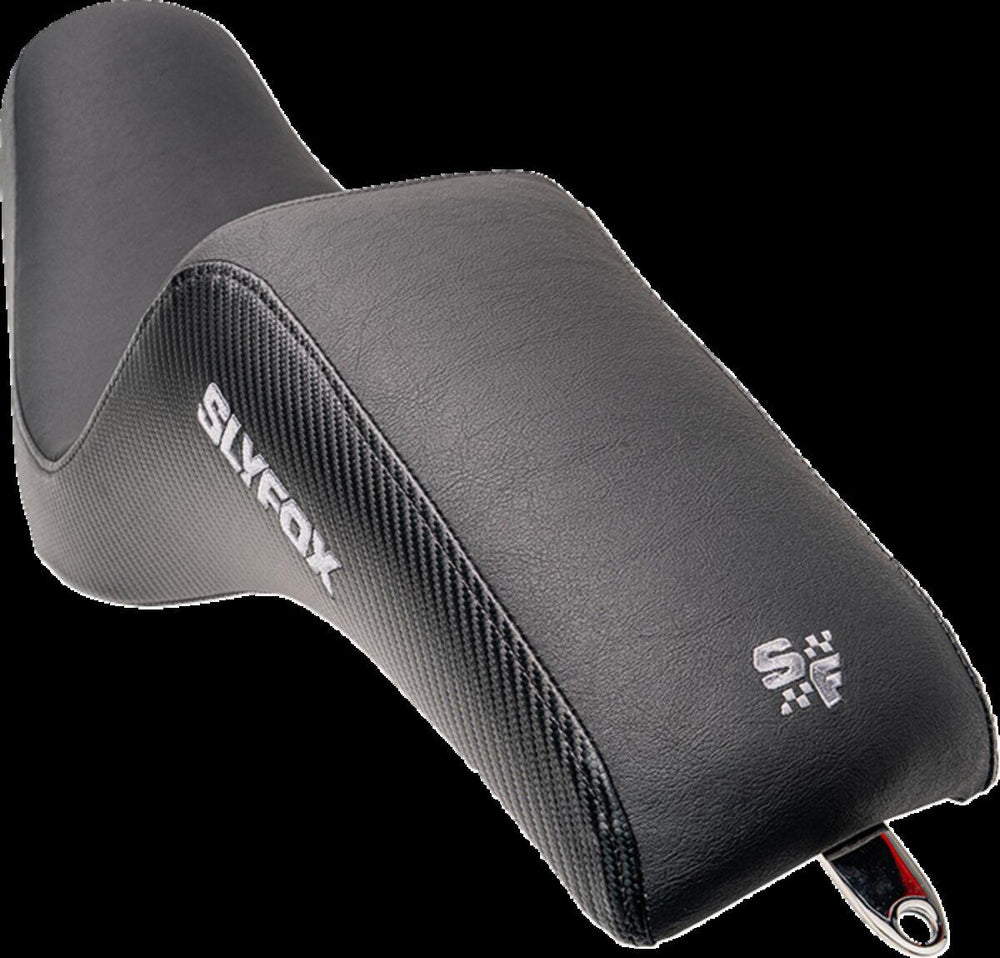Slyfox The Drifter Seat For Harley Davidson FXD 1340 1996-1998 Carbon Fiber/Gray Logo/Smooth - Black/Grey