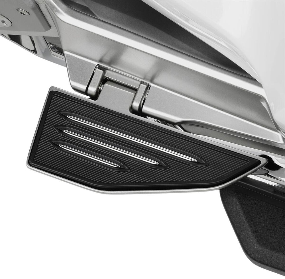Show Chrome Commander Passenger Board Inserts For Honda GL 1800 2018-2023 - Black/Chrome