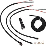 LA Choppers Complete Quick Connect Black Vinyl Braided Handlebar Cable/Brake Hose Kit For Harley Davidson FLDE 1750 ABS 2018-2020 38 cm - 43 cm (15" - 17") - Black/Clear-Coated