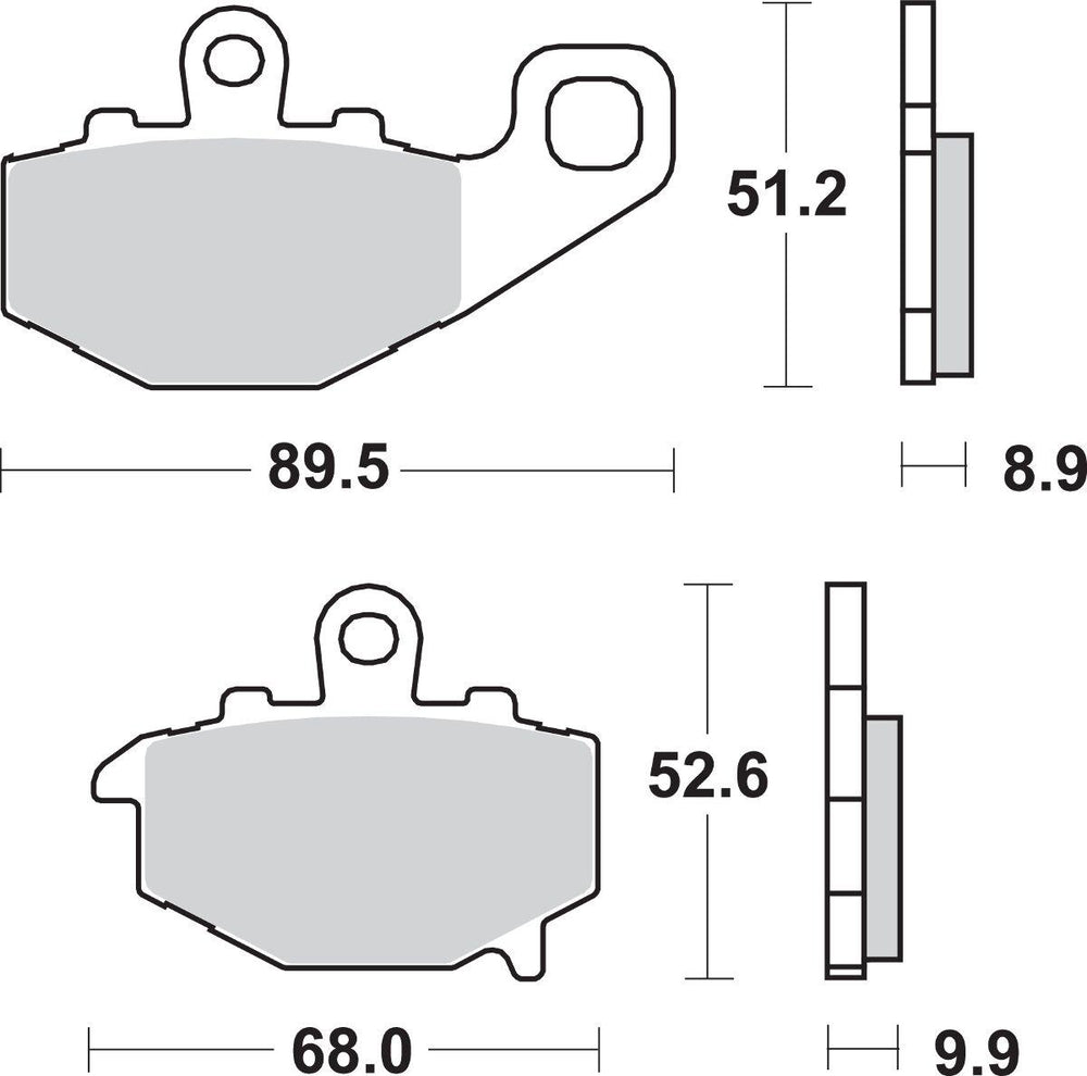 SBS LS Street Excel Sintered Rear Brake Pads For Kawasaki ER-6F 650 2006-2016