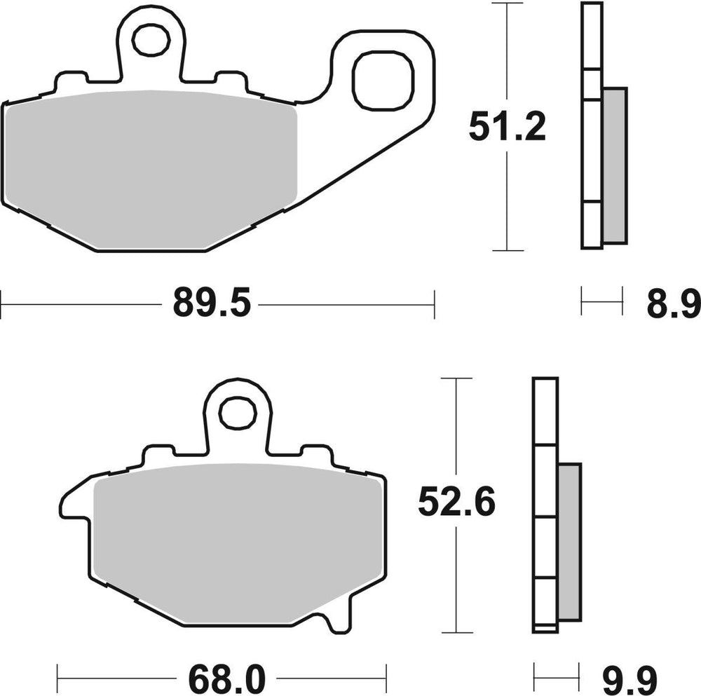 SBS HF Street Ceramic Organic Rear Brake Pads For Kawasaki ER-6F 650 2006-2016