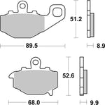 SBS HF Street Ceramic Organic Rear Brake Pads For Kawasaki ER-6F 650 2006-2016