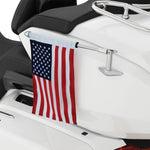 Show Chrome Folding Flag Pole with US Flag For Honda GL 1800 2018-2020 - Chrome