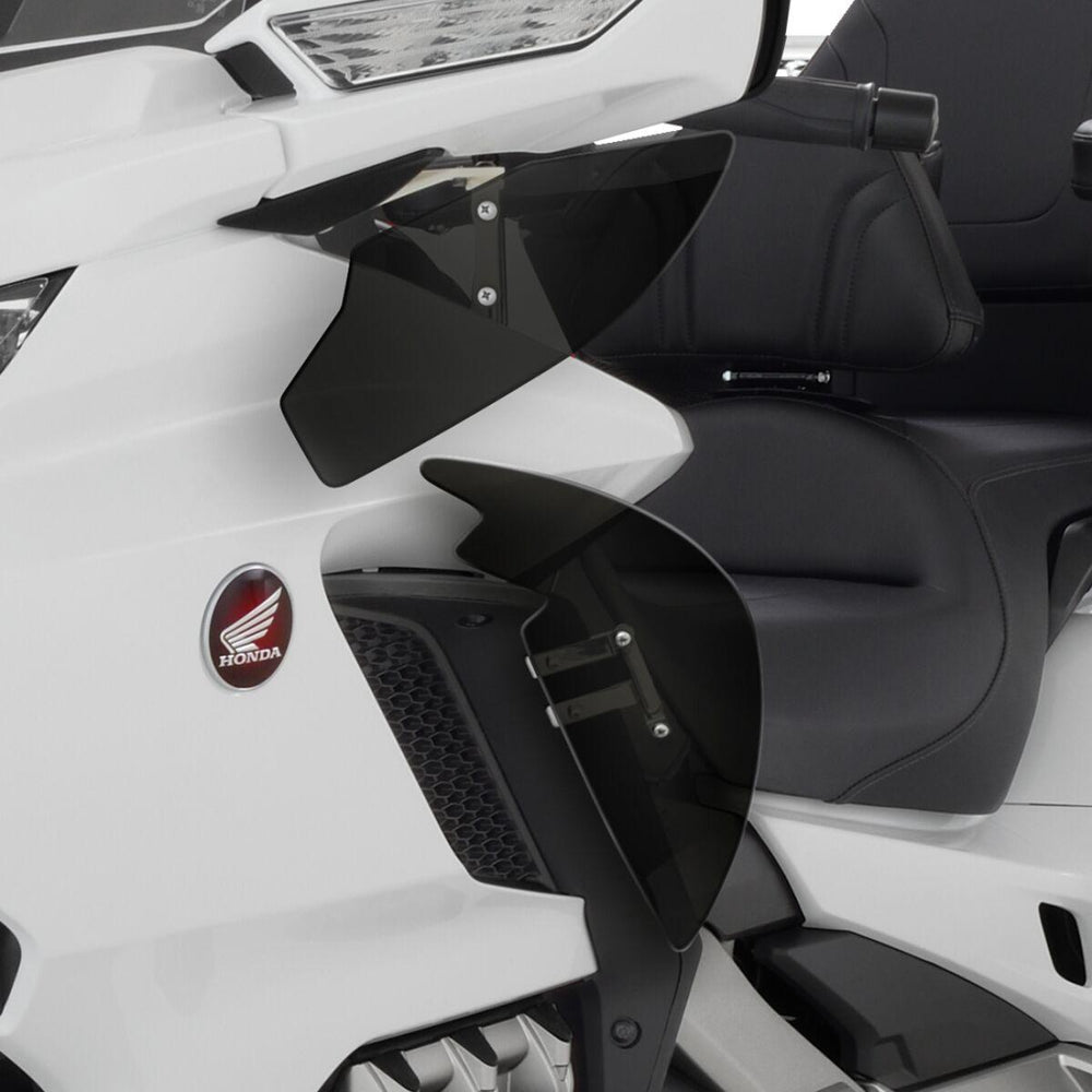 Show Chrome Upper Wind Deflectors For Honda GL 1800 2018-2023 - Dark Smoke