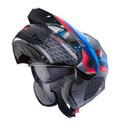 Caberg Tourmax X Sarabe Matt Gun Metal Black Blue Red Flip Up Motorcycle Helmet