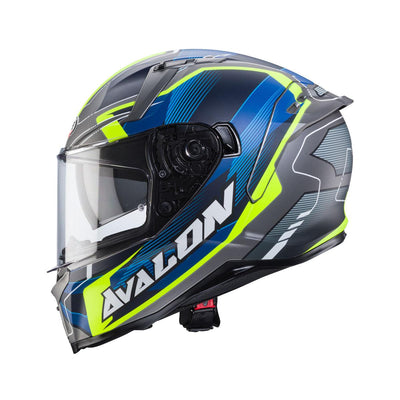 Caberg Avalon X Optic Matt Grey Blue Yellow Helmet