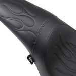 Drag Specialties Predator Seat For Harley Davidson FLSTF 1450 2006 Flame Stitched - Black