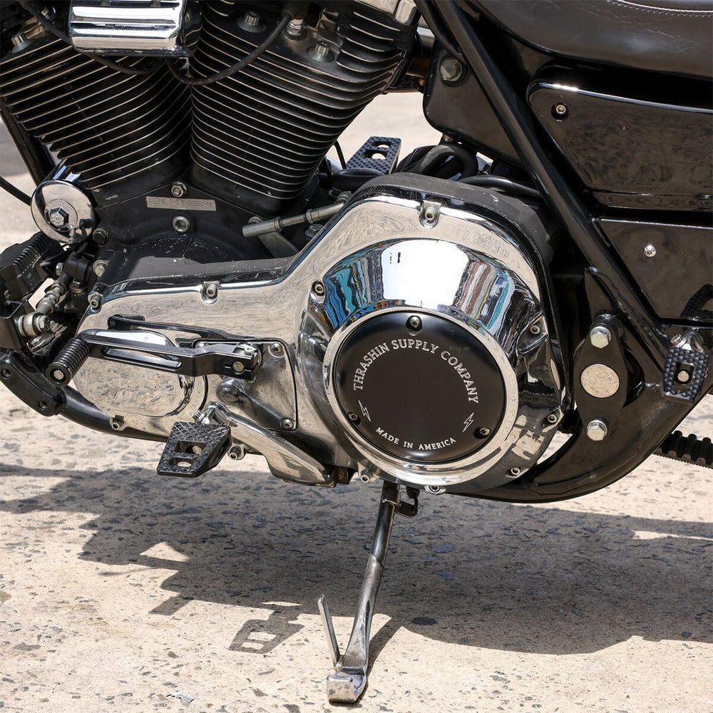 Thrashin Supply Co Classic Derby Cover For Harley Davidson FLDE 1750 2018-2020 - Black