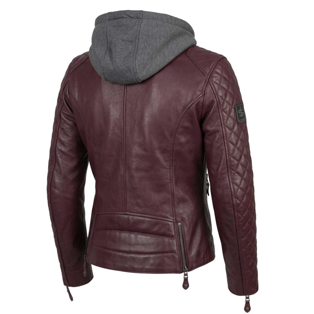 Spada Pulse Ladies Leather Motorcycle Jacket - Port Red