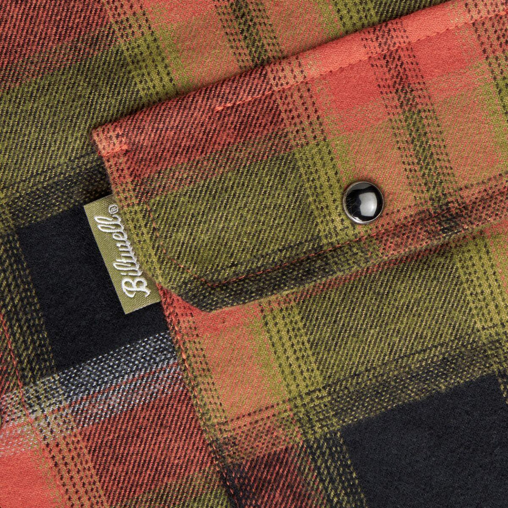 Biltwell Mens Adult Hi Test Flannel Shirt - Black/Rust