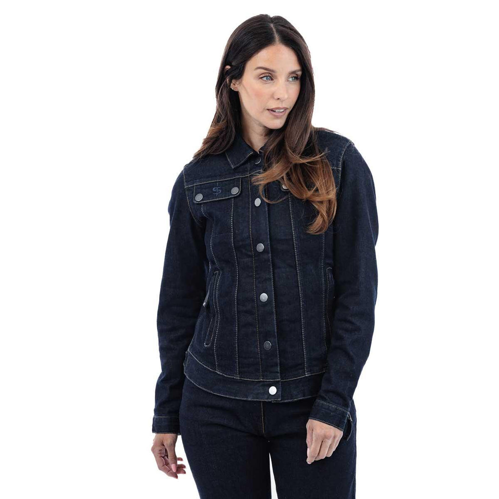 Spada Tura Trucker Ladies Motorcycle Jacket - Rinse Indigo