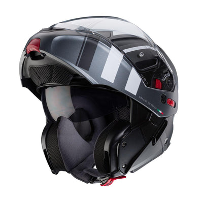 Caberg Horus X Road Matt Black Gun Metal White Helmet