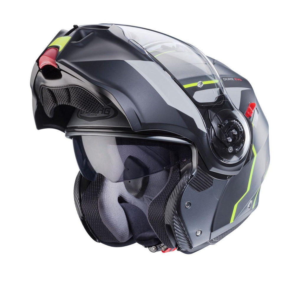 Caberg Duke Evo Move Matt Gun Metal Black Yellow Helmet