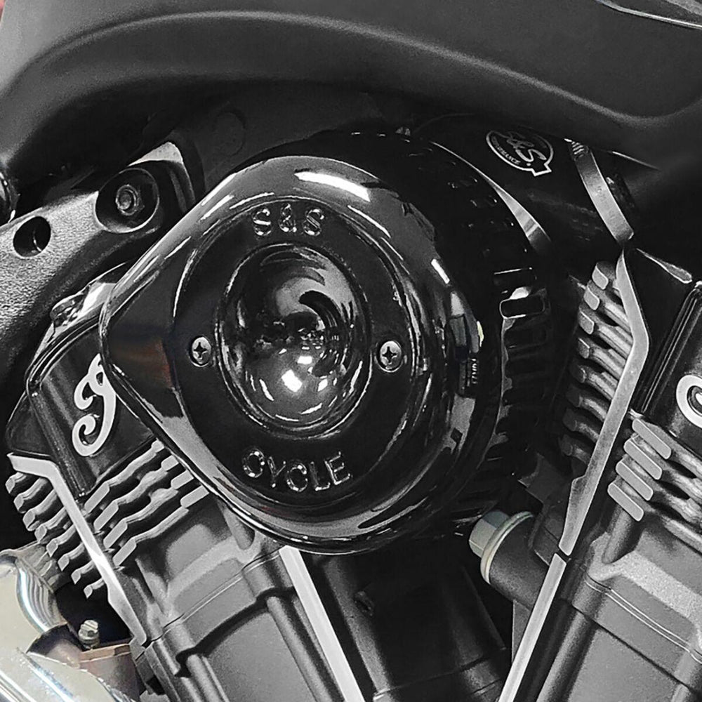 S&S Cycle Stealth Air Cleaner Kit with Cover For Indian Challenger 108 ABS 2020-2025 - Black