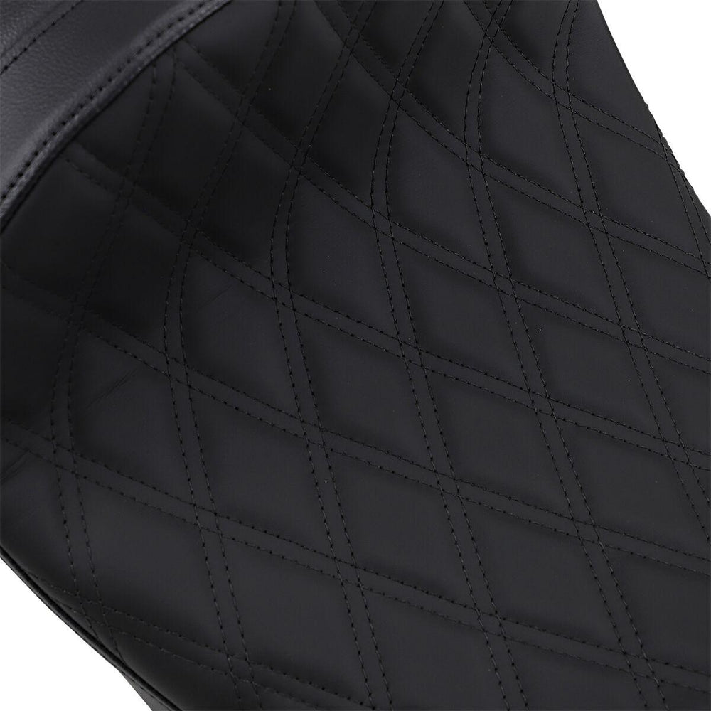 Drag Specialties EZ-On Mount Forward Low Solo Seat For Harley Davidson FLHR 1584 2008-2011 Black Stitching/Double Diamond - Black