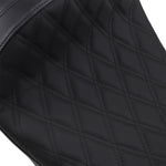 Drag Specialties EZ-On Mount Forward Low Solo Seat For Harley Davidson FLHR 1584 2008-2011 Black Stitching/Double Diamond - Black